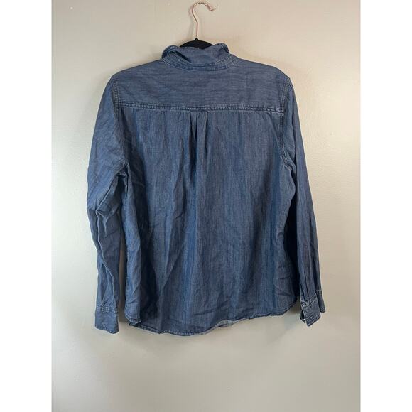 St. John Bay Womens Denim Long Sleeve Blouse Size PXL - Picture 4 of 4